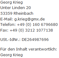 Impressum und inhaltlich Verantwortlicher (bitte ggf. das Internet-Programm so einstellen, dass Grafiken/Bilder angezeigt werden)
